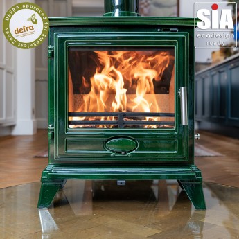 Emerald Green Enamel - Ecosy+ Rock Landscape 5kw - Defra Approved - Eco Design Ready - Multi-Fuel Stove - Cast Iron Emerald Green Enamel - Ecosy+ Rock Landscape 5kw - Defra Approved - Eco Design Ready - Multi-Fuel Stove - Cast Iron
