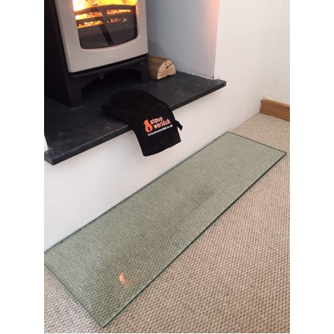 Hearth Extension 12mm Glass Hearth 1000mm x 300mm - For Woodburning Stove