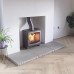 Custom "Burnt Grey"  Ecosy+ Panoramic Defra Approved 5kw Eco Design Ready (2022) - Slimline  Woodburning Stove - 5 Year Guarantee 