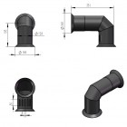 Telescopic 90 Degree Pure Bio Flue / Electric Telescopic 90 Degree Pure Bio Flue / Electric
