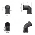 Telescopic 90 Degree Pure Bio Flue / Electric Telescopic 90 Degree Pure Bio Flue / Electric