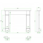 Chester 56" Cararra Marble Fireplace Surround / Mantel Chester 56" Cararra Marble Fireplace Surround / Mantel