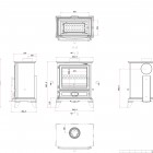 Dual Door - Ecosy+ Rock Landscape 5kw - Defra Approved -Eco Design Approved  - Multi-Fuel Stove - Cast Iron
