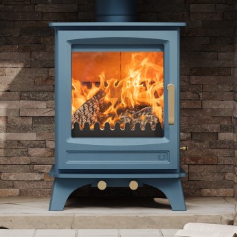 BLUE - Elk Brass - Defra Approved - 5kw - Eco Design Approved - Woodburning / Multi-Fuel Stove BLUE - Elk Brass - Defra Approved - 5kw - Eco Design Approved - Woodburning / Multi-Fuel Stove