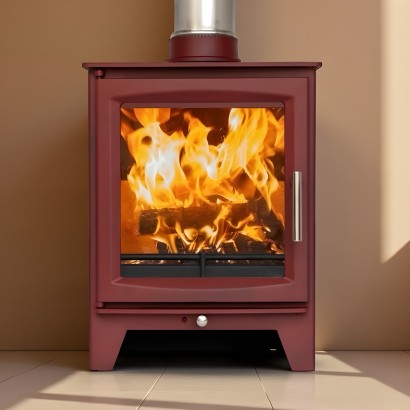 RED - Ecosy+ Hampton 5 XL - Defra Approved - Eco Design Ready - 5kw - Woodburning Stove RED - Ecosy+ Hampton 5 XL - Defra Approved - Eco Design Ready - 5kw - Woodburning Stove