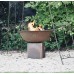 "Raw" 850mm Diameter 24KG Cast Iron Indian Fire Bowl  - With Corten Steel Stand