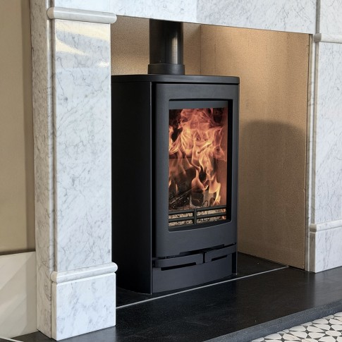 Ecosy Hampton Vista 500 Low Oval  - 5kw - Defra Approved - Woodburning Stove