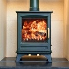 FOREST GREEN Elk Brass - Defra Approved - 5kw - Eco Design Approved - Woodburning / Multi-Fuel Stove