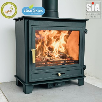 Forest Green Ecosy+ Panoramic  Traditional  (Multi-Fuel) - 5-7kw Stove - Defra Approved, Ecodesign