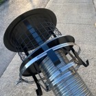 5" Stainless Steel  BLACK Chimney Pot Hanger Cowl (Connects To Chimney Liner) - Midtec