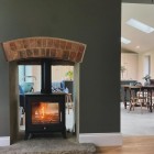 Defra Approved Ecosy+ 12-14kw  Double Sided Woodburning Stoves Multi Fuel  5 Year Guarantee -