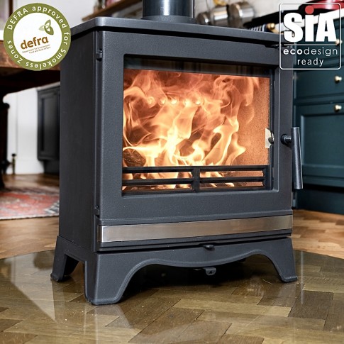 Ecosy+ Rock Landscape LUX 5kw - Defra Approved - Eco Design Approved  - Multi-Fuel Stove - Cast Iron