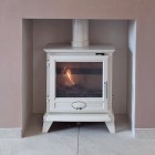 Ivory Enamel - Ecosy+ Rock Landscape 5kw - Defra Approved - Eco Design Ready - Multi-Fuel Stove - Cast Iron