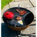 "Raw" 850mm Diameter Cast Iron BBQ Fire Bowl  And Chef's Cast Iron Griddle Kit 