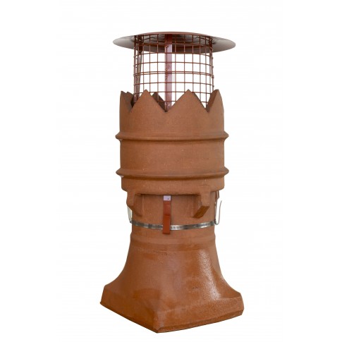 6" CROWN / BISHOP Pot Hanger Cowl (Connects To Chimney Liner) - Midtec - Stainless Steel 