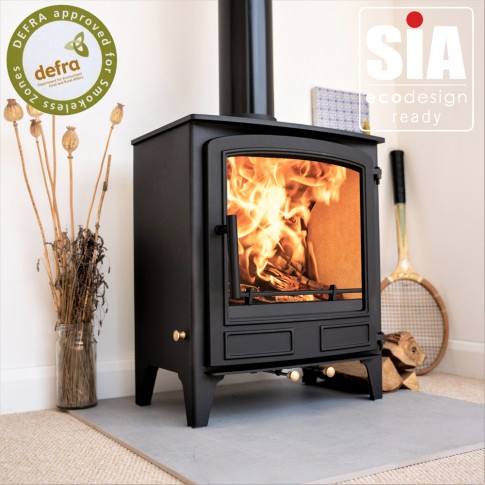 Ecosy+ Newburn 5 Wide "Idyllic" - 5kw - Defra Approved -  Eco Design Ready - Multi-Fuel - Stove - 5 Year Guarantee 
