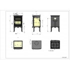 Ecosy+ Ottawa TR5 Tall , Defra Approved - Eco Design Approved - 5kw Wood Burning Stove Ecosy+ Ottawa TR5 Tall , Defra Approved - Eco Design Approved - 5kw Wood Burning Stove