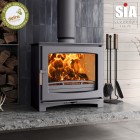 BURNT GREY - Ecosy+ Panoramic 9 - Ecodesign - Slimline Wood Burning Stove (10kw Maximum Output) BURNT GREY - Ecosy+ Panoramic 9 - Ecodesign - Slimline Wood Burning Stove (10kw Maximum Output)