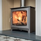 BURNT GREY - Ecosy+ Panoramic Defra Approved 5kw Eco Design Ready - Slimline Woodburning Stove - 5 Year Guarantee BURNT GREY - Ecosy+ Panoramic Defra Approved 5kw Eco Design Ready - Slimline Woodburning Stove - 5 Year Guarantee