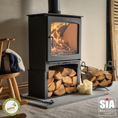 Ecosy+ Panoramic - Defra Approved 5kw - Eco Design Ready - Slimline  Woodburning Stove - With Stand