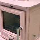 Flamingo Pink Enamel -  Ecosy Rock Compact - Defra Approved - Eco Design Ready - Multi-Fuel Stove - Cast Iron