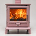 Flamingo Pink  Enamel - Ecosy+ Rock Landscape 5kw - Defra Approved - Eco Design Ready - Multi-Fuel Stove - Cast Iron