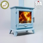Blue Enamel - Ecosy+ Rock Landscape 5kw - Defra Approved - Eco Design Approved - Multi-Fuel Stove - Cast Iron Blue Enamel - Ecosy+ Rock Landscape 5kw - Defra Approved - Eco Design Approved - Multi-Fuel Stove - Cast Iron