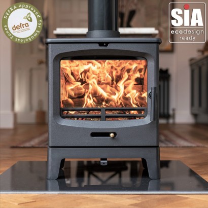 Ecosy+ Rock Midi - 5KW - Defra Approved - Eco Design Approved - Multi-fuel Stove - Cast Iron