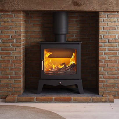 Ecosy+ Panoramic With Cast Base - Defra Approved - 5kw - Eco Design Ready  - Woodburning Stove