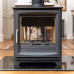 BURNT GREY - Ecosy+ Hampton 6.4 Double Sided, Defra Approved, Eco Design Approved, Wood Burning Stove 