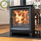 BURNT GREY - Ecosy+ Hampton 6.4 Double Sided, Defra Approved, Eco Design Approved, Wood Burning Stove 