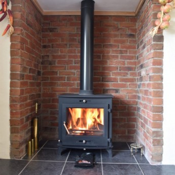 12kw ottawa clean burn Woodburning Stove brick fireplace