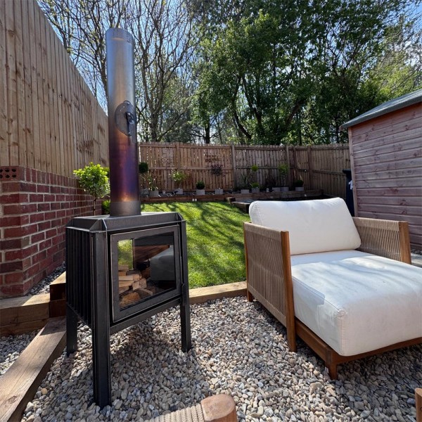 Ecosy+ V2 Double Sided - Corten Steel Outdoor Woodburning Stove