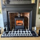 ( Black )Elk Brass - Defra Approved - 5kw - Eco Design Approved - Woodburning / Multi-Fuel Stove