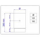 250mm 5" (125mm) flue pipe - With Draught Test Point 