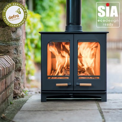 Ecosy+ Panoramic Twin Door - Defra Approved - 5kw - Eco Design Ready - Woodburning Stove