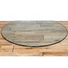 12mm Circle With Slice / Half Moon / Semi Circle Glass Hearth/Plinth Floor Plate 950mm x 1100mm