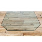 12mm Hexagon / Cut Corner Glass Hearth/Plinth Floor Plate 1000mm x 1000mm