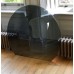 Smoked 12mm Glass Hearth - Circle With Slice - 950mm x 1100mm