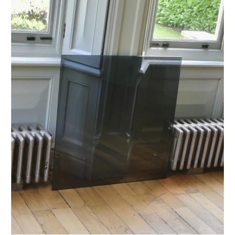 Smoked 12mm Glass Hearth - Square - 840mm x 840mm