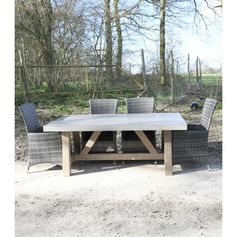 2000mm x 1000mm Sanctuary Stag Indoor / Outdoor Polished Concrete & Wood Table 