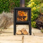 Ecosy+ V2 Double Sided - Black Steel Outdoor Woodburning Stove 