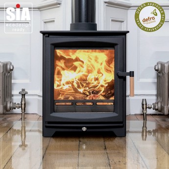 "DRILLED BAFFLE AND SMALL DENT" Ecosy+ Hampton 5 Defra Approved -  Eco Design Approved - 5kw Wood Burning Stove