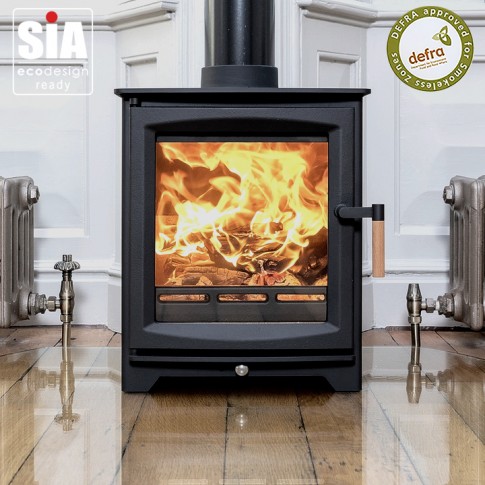 "SLIGHT SECOND - LIGHTLY USED" Ecosy+ Hampton 5 Defra Approved -  Eco Design Approved - 5kw Wood Burning Stove