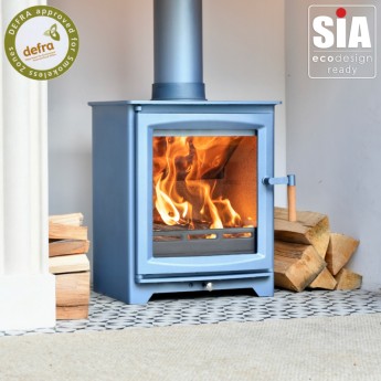 COOL BLUE - Ecosy+ Hampton 5 Defra Approved - Eco Design Approved - 5kw Wood Burning Stove 