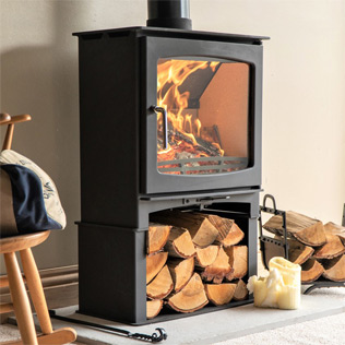 Panoramic Wood Burning Stove with log store/stand