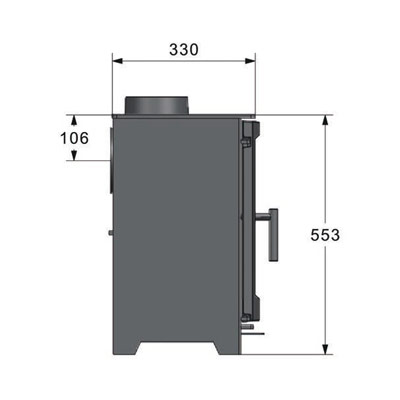 Hooga 8 - 8kw Defra Approved stove diagram
