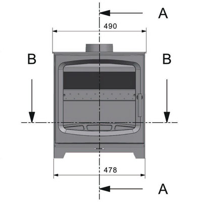 Hooga 8 - 8kw Defra Approved stove diagram