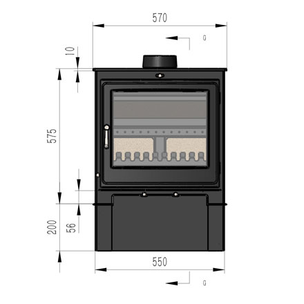 Ottawa MF12 With Stand - 12kw - Defra Approved diagram