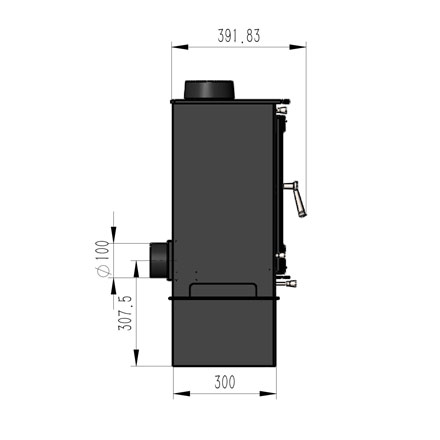 Ottawa MF12 With Stand - 12kw - Defra Approved diagram